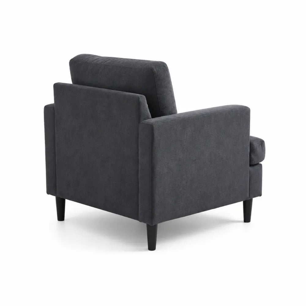 Sessel Stoff Grau mit Holzbeinen 80cm x 85cm x 90cm