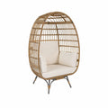 Outdoor Rattan Stuhl mit Kissen Beige