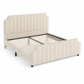 Polsterbett Beige Holzrahmen 200x180 cm