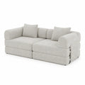 Modulares Sofa-Set Bouclé-Stoff Grau 2-Sitzer 200cm