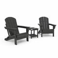 Adirondack Stühle Set aus Kunststoff mit Beistelltisch Schwarz