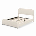 Doppelbett Holzrahmen mit PU-Leder Creme 200x140 cm